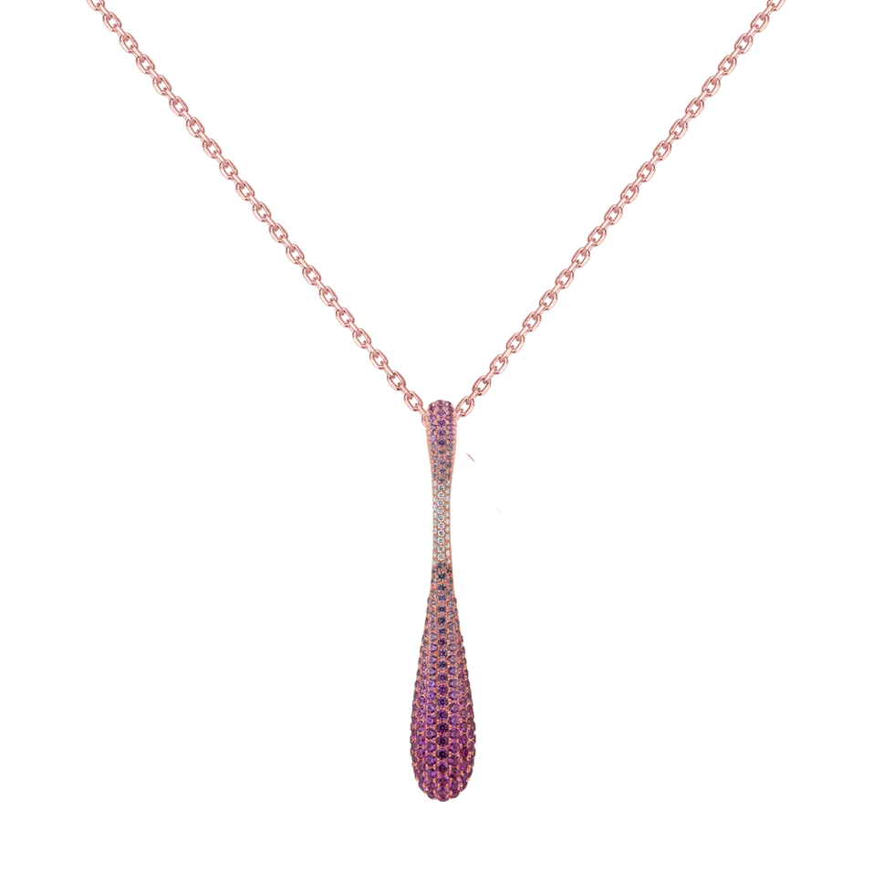 Přívěsok s diamantmi a zafírmi Blossom