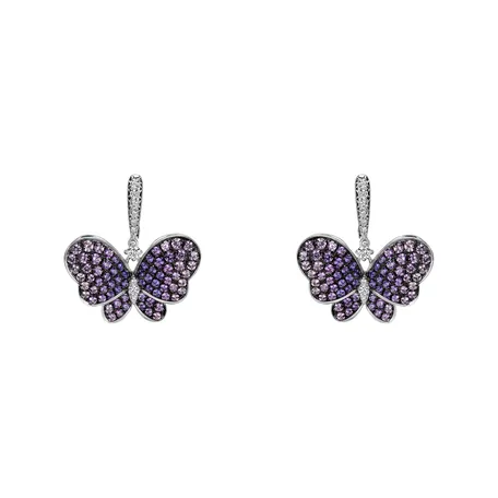 Náušnice so zafírmi a diamantmi Sapphire Butterfly
