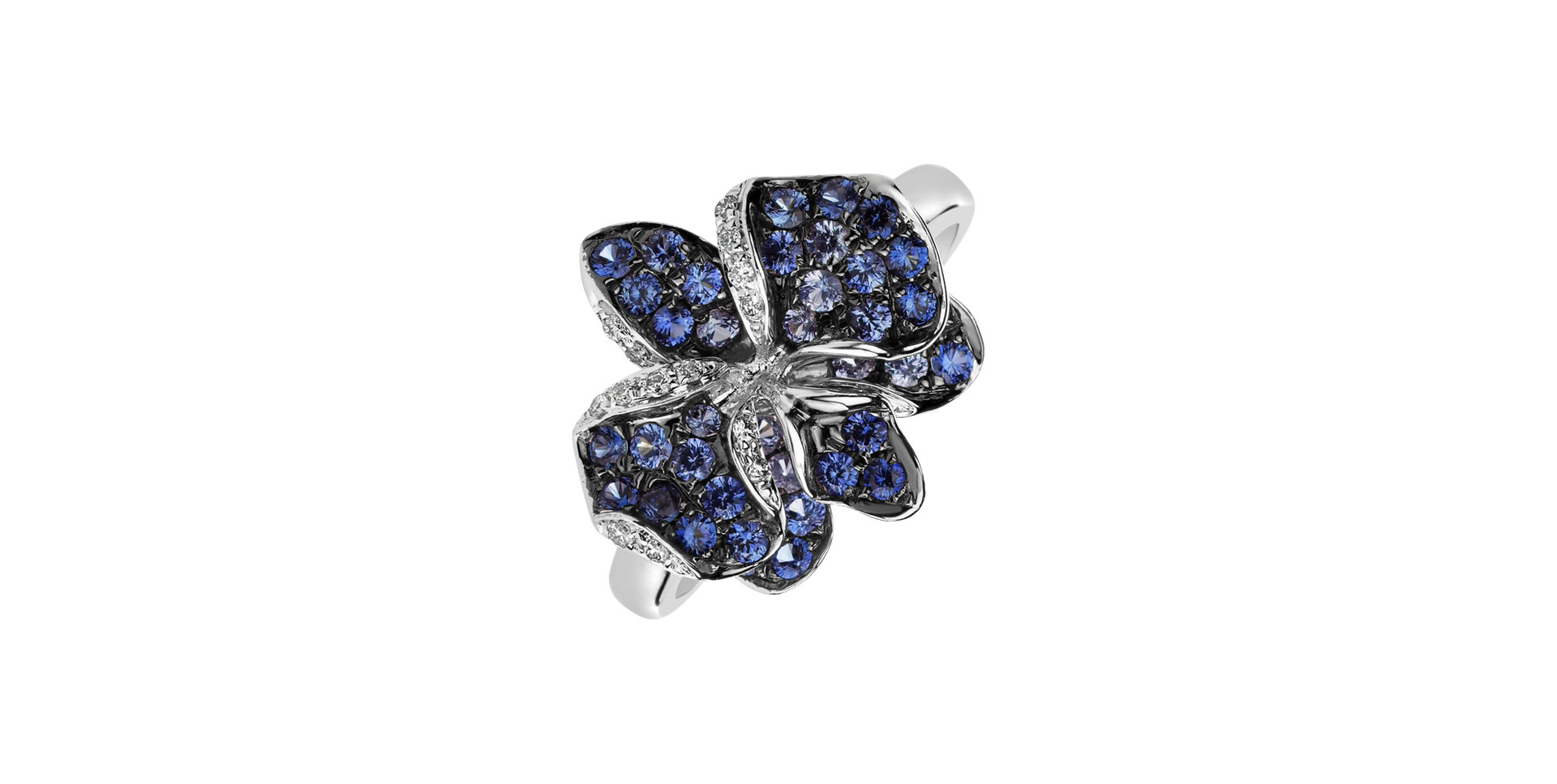 Prsteň s diamantmi a zafírmi Noble Orchid