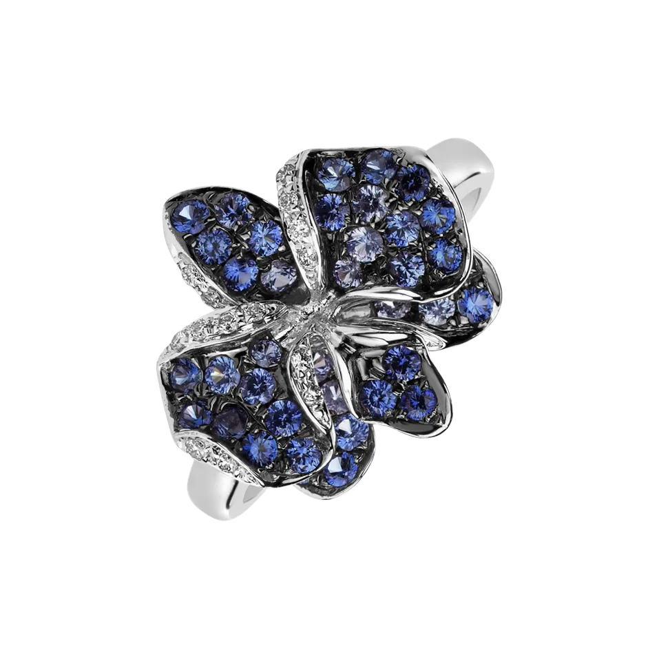 Prsteň s diamantmi a zafírmi Noble Orchid