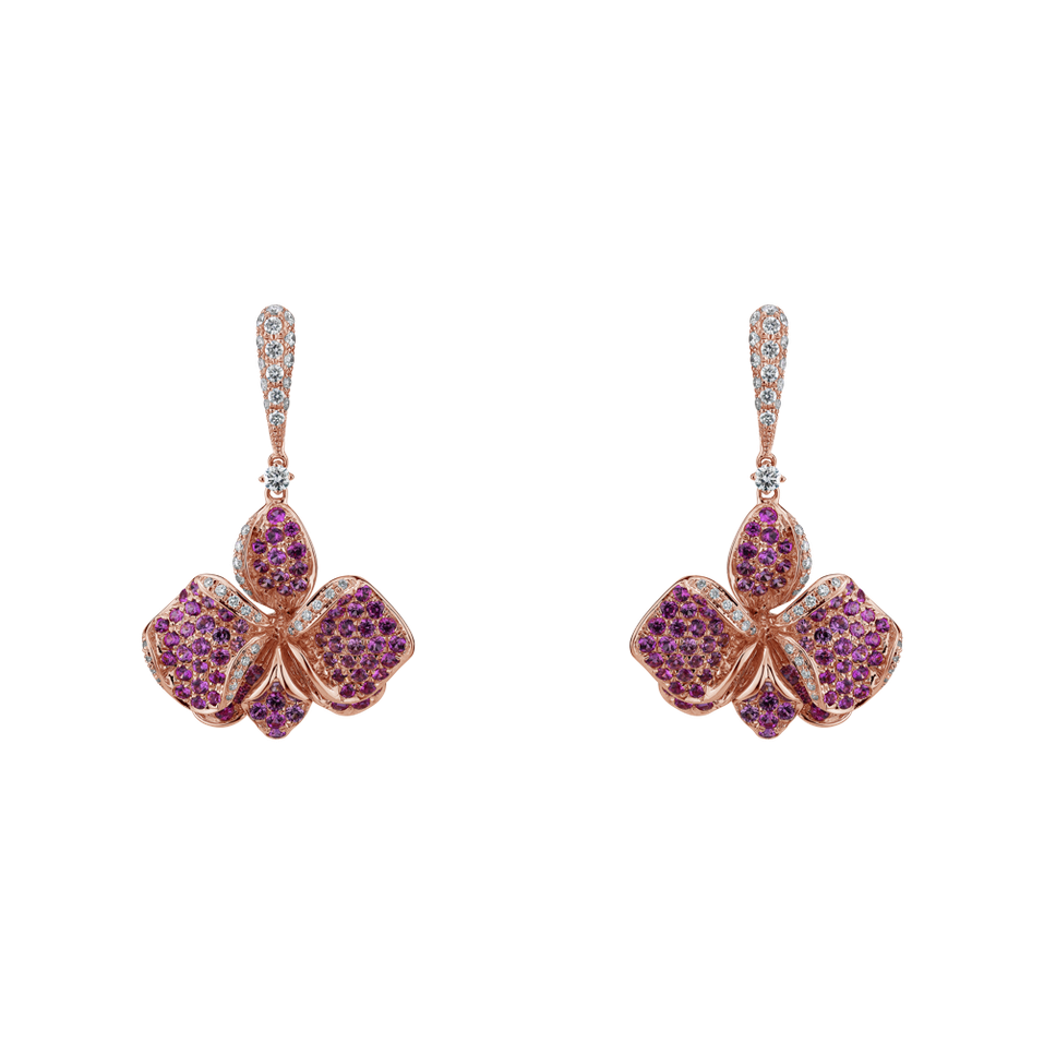 Náušnice s diamantmi a zafírmi Iris