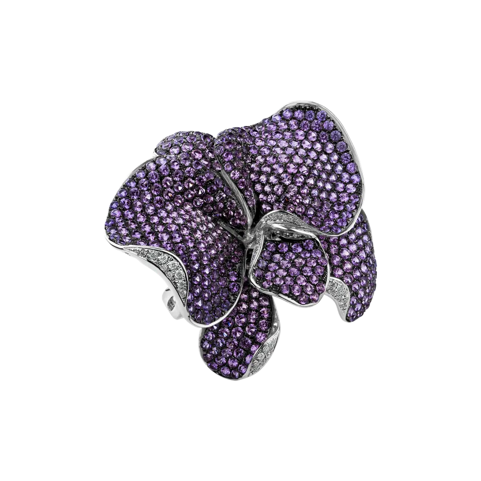 Prsteň s diamantmi a zafírmi Violet Orchid