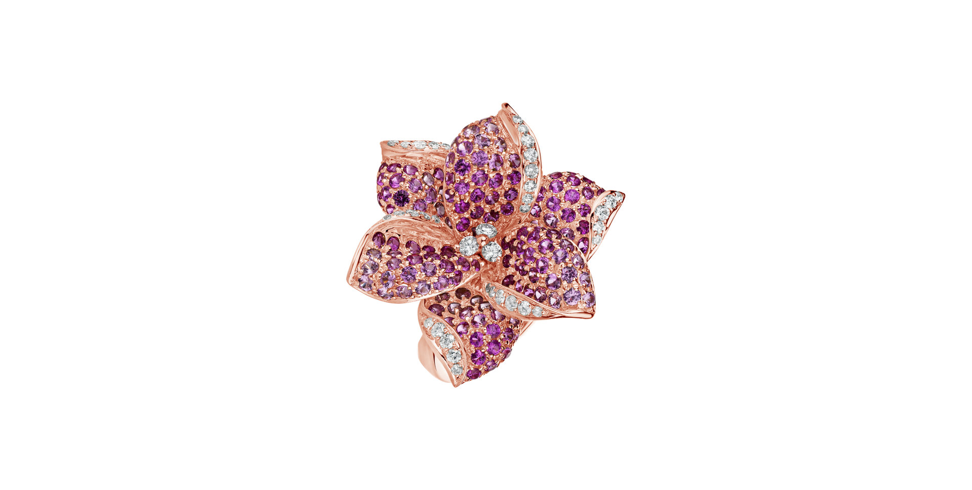 Prsteň s diamantmi a zafírmi Poetic Jasmine