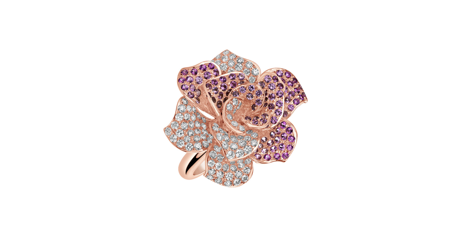 Prsteň s diamantmi a zafírmi Heavenly Magnolia