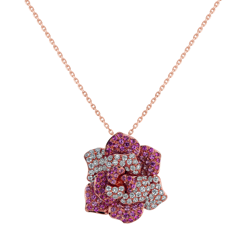 Přívěsok s diamantmi a zafírmi Poetic Magnolia