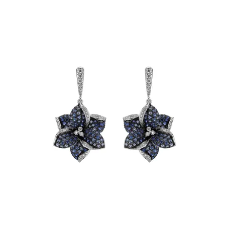 Náušnice s diamantmi a zafírmi Heaven Violet