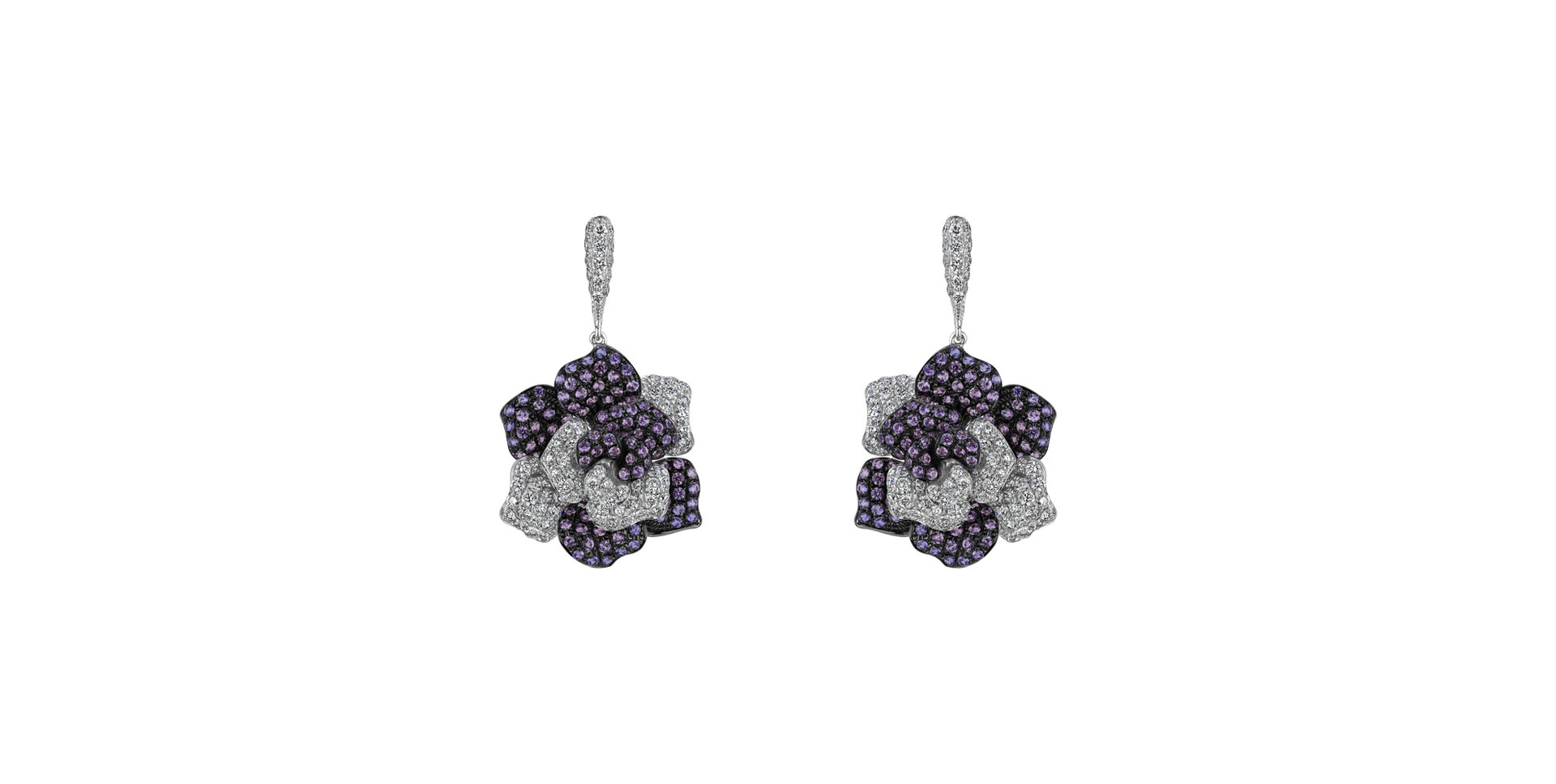 Náušnice s diamantmi a zafírmi Sweetness