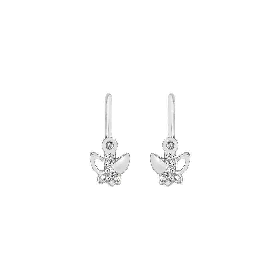 Detské náušnice s diamantmi Butterfly Elegance
