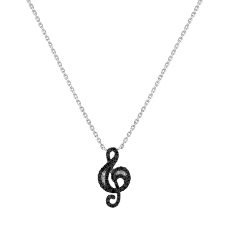 Náhrdelník s bielymi a čiernymi diamantmi My Diamond Melody