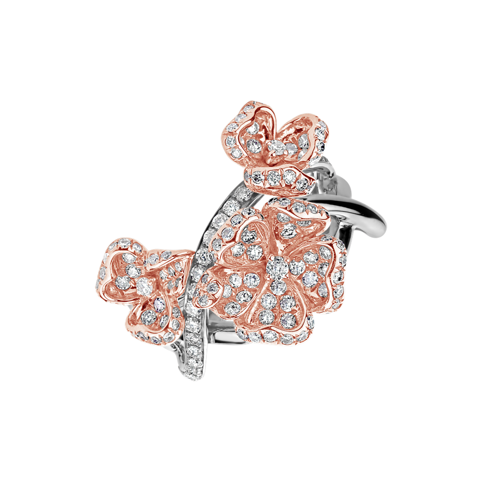 Prsteň s diamantmi Flower Flood