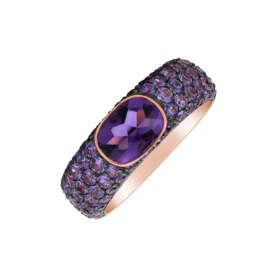 Prsteň so zafírmi a ametystom Princess Galaxy