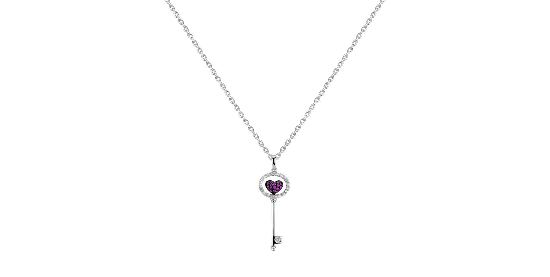 Přívěsok s diamantmi a zafírmi Key to Hearth
