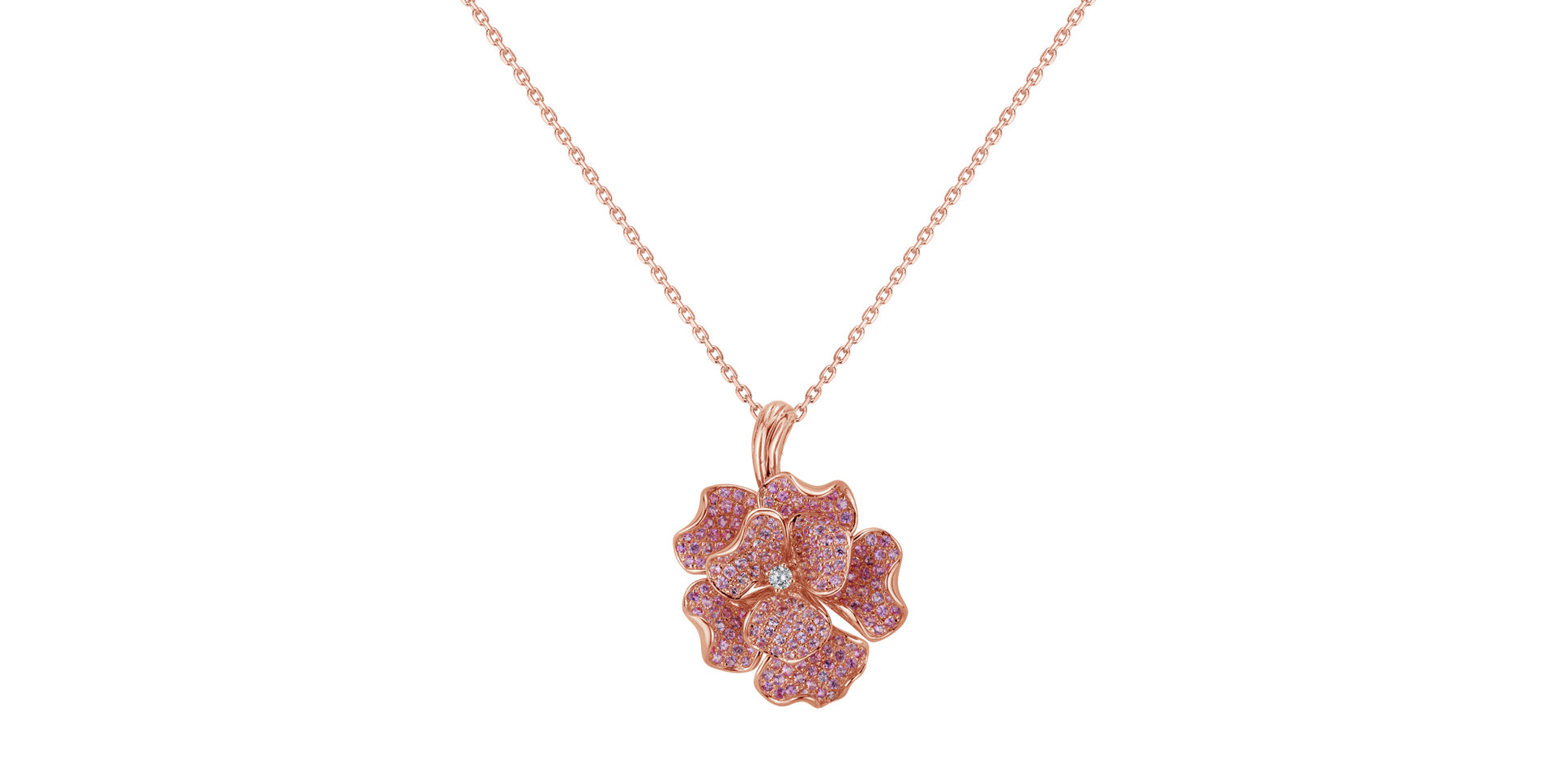Přívěsok s diamantmi a zafírmi Enticing Bloom