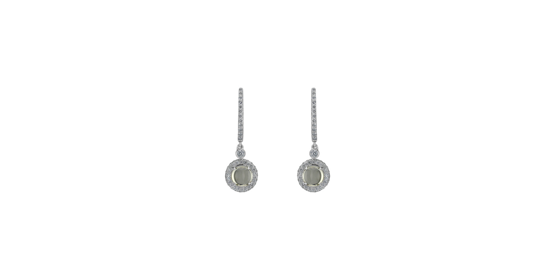 Náušnice s quartzom a diamantmi Cassiel