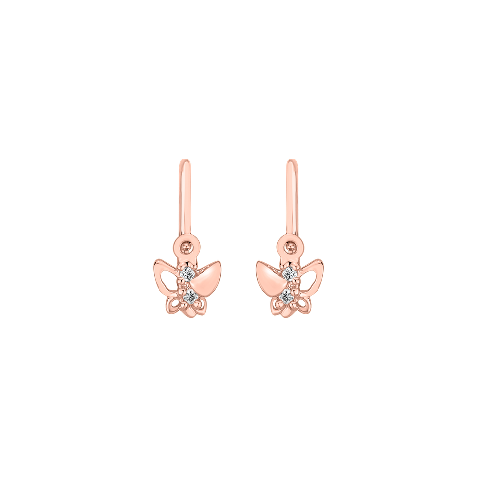Detské náušnice s diamantmi Butterfly Elegance