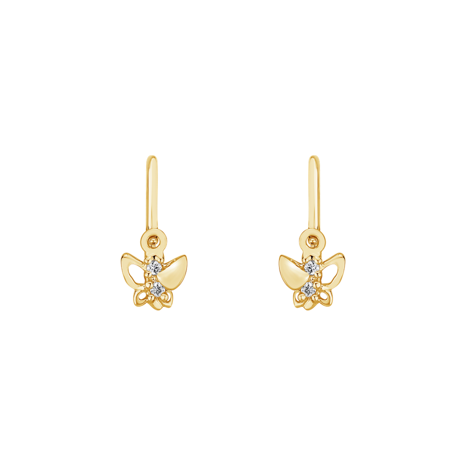 Detské náušnice s diamantmi Butterfly Elegance