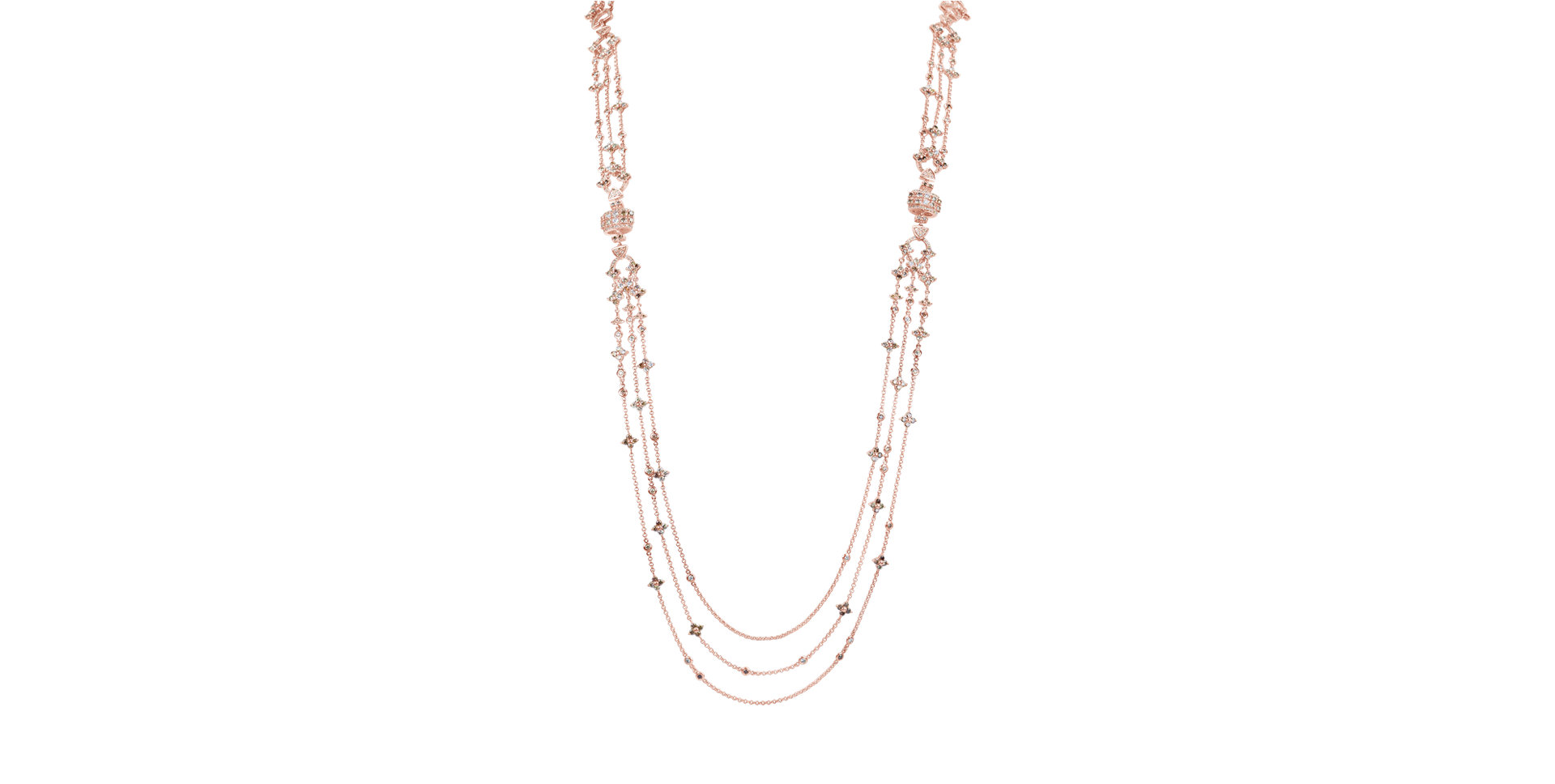 Náhrdelník s bielymi a hnedými diamantmi Eternal Essence