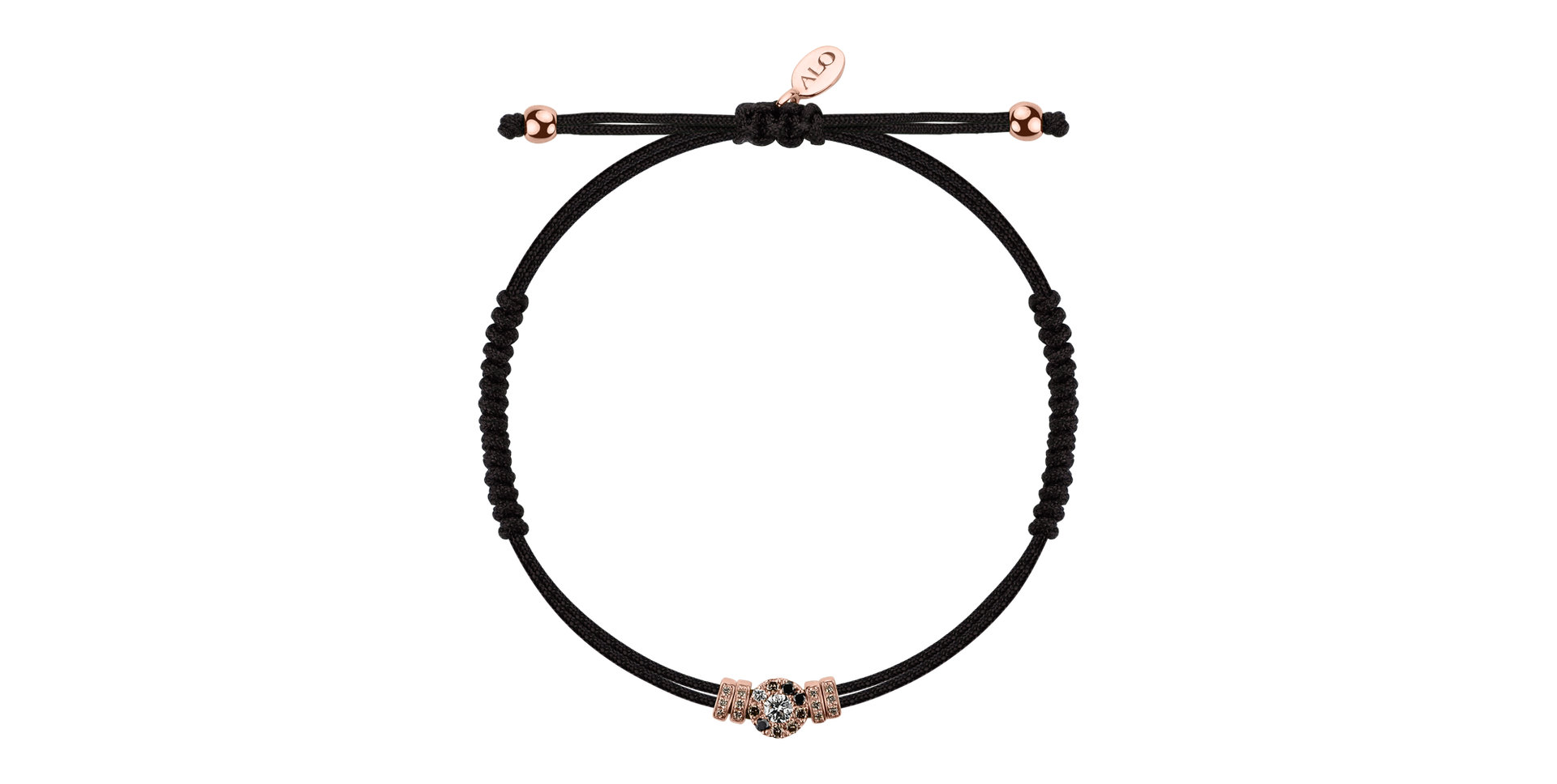 Náramok s bielymi, hnedými a čiernymi diamantmi Galaxy Gem