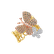 Prsteň s bielymi a hnedými diamantmi Butterfly Treasure2
