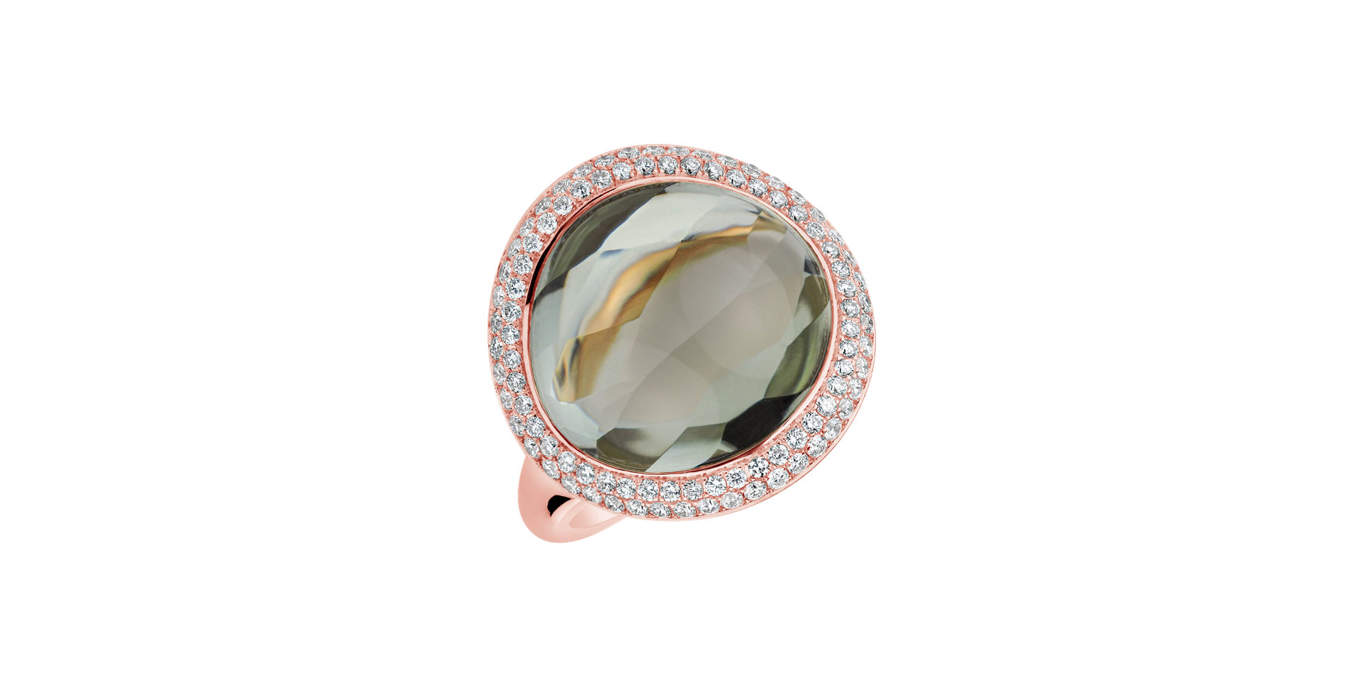 Prsteň s ametystom a diamantmi Secret Lake