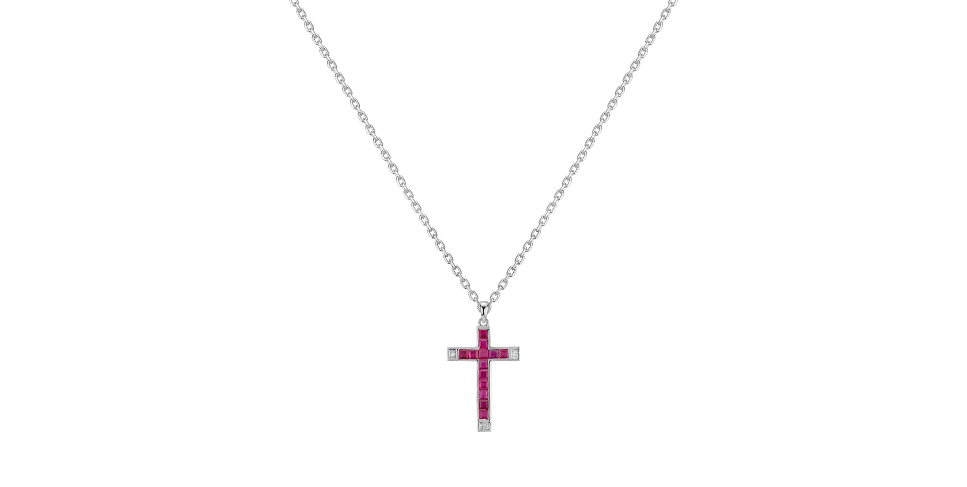Přívěsok s diamantmi a rubínmi Love Cross