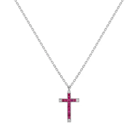 Přívěsok s diamantmi a rubínmi Love Cross