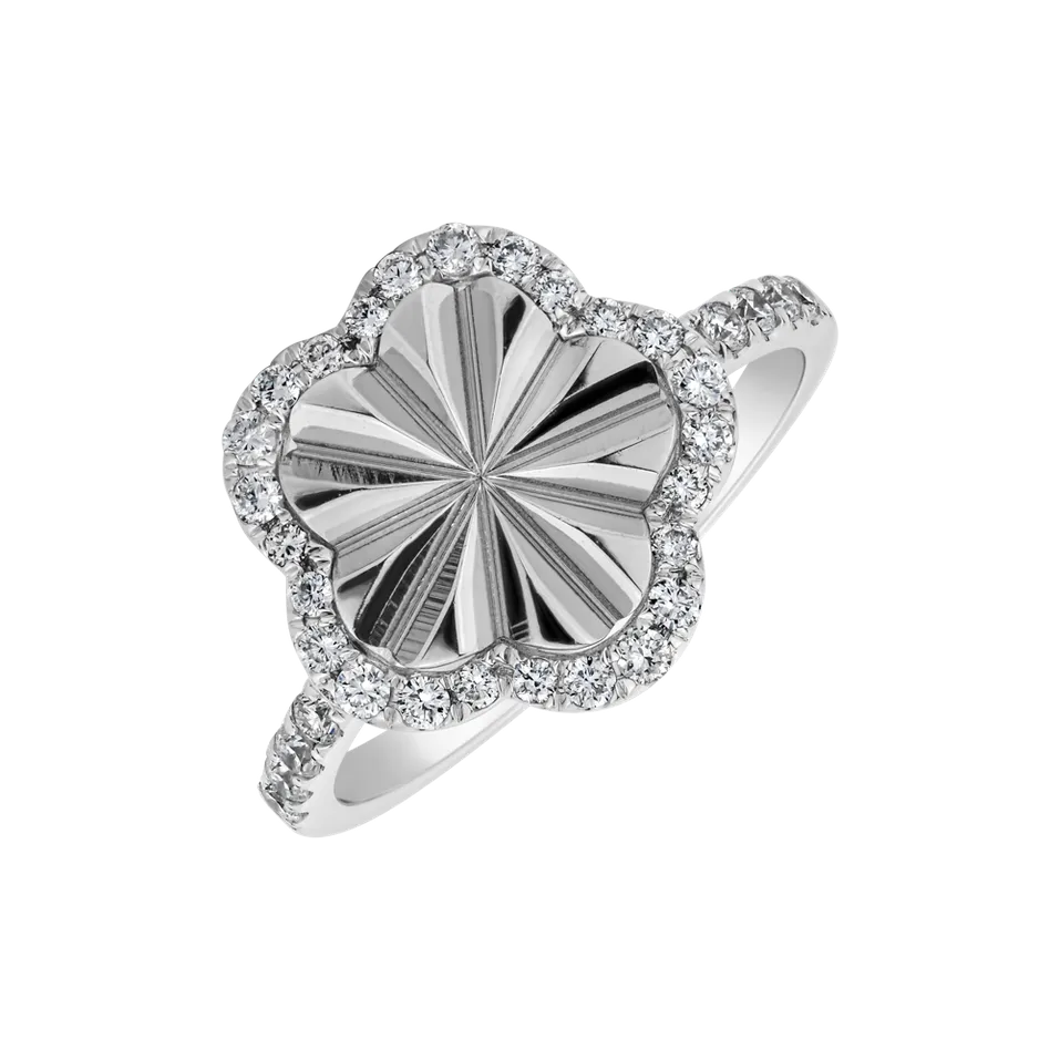 Prsteň s diamantmi Flower Geometry