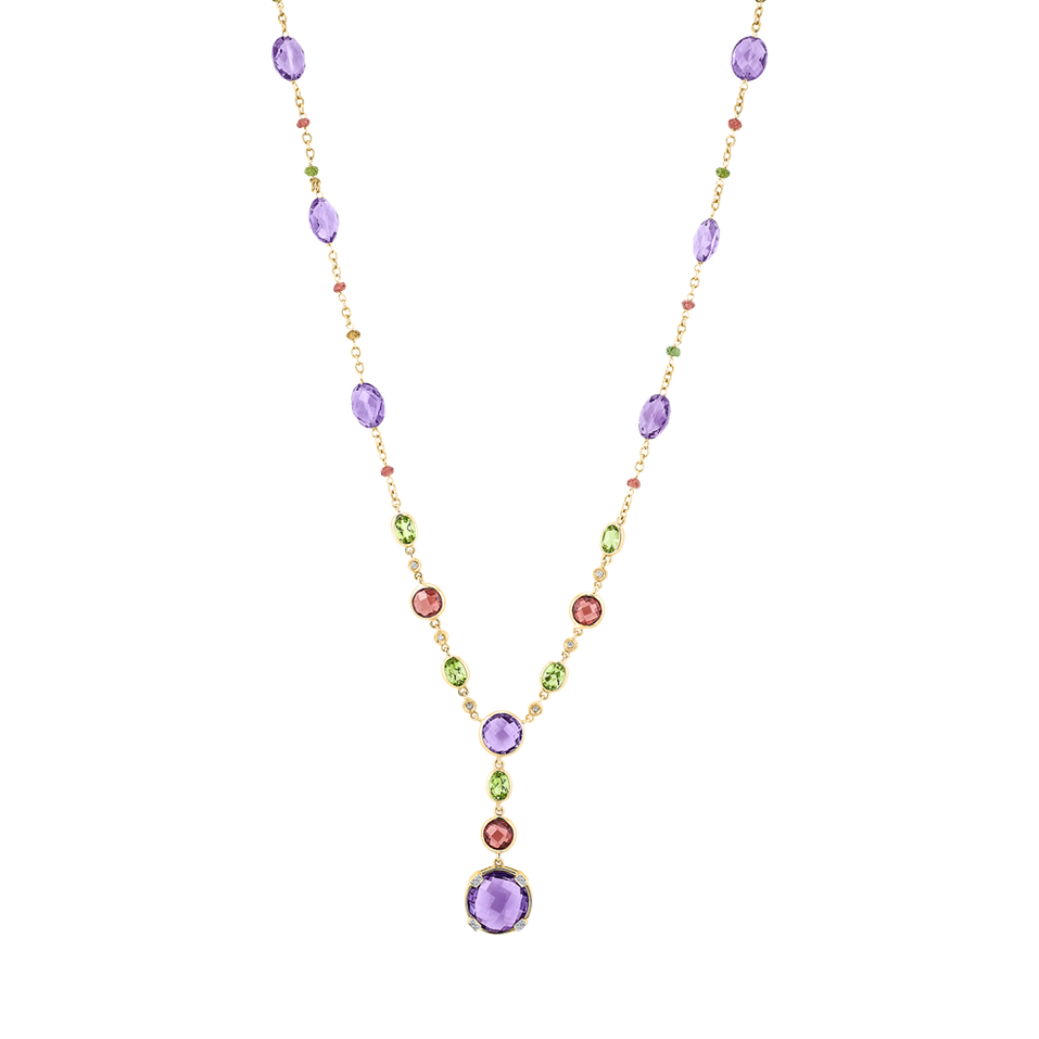 Náhrdelník s diamantmi, ametystmi, peridotmi a turmalínmi Miracle Dream