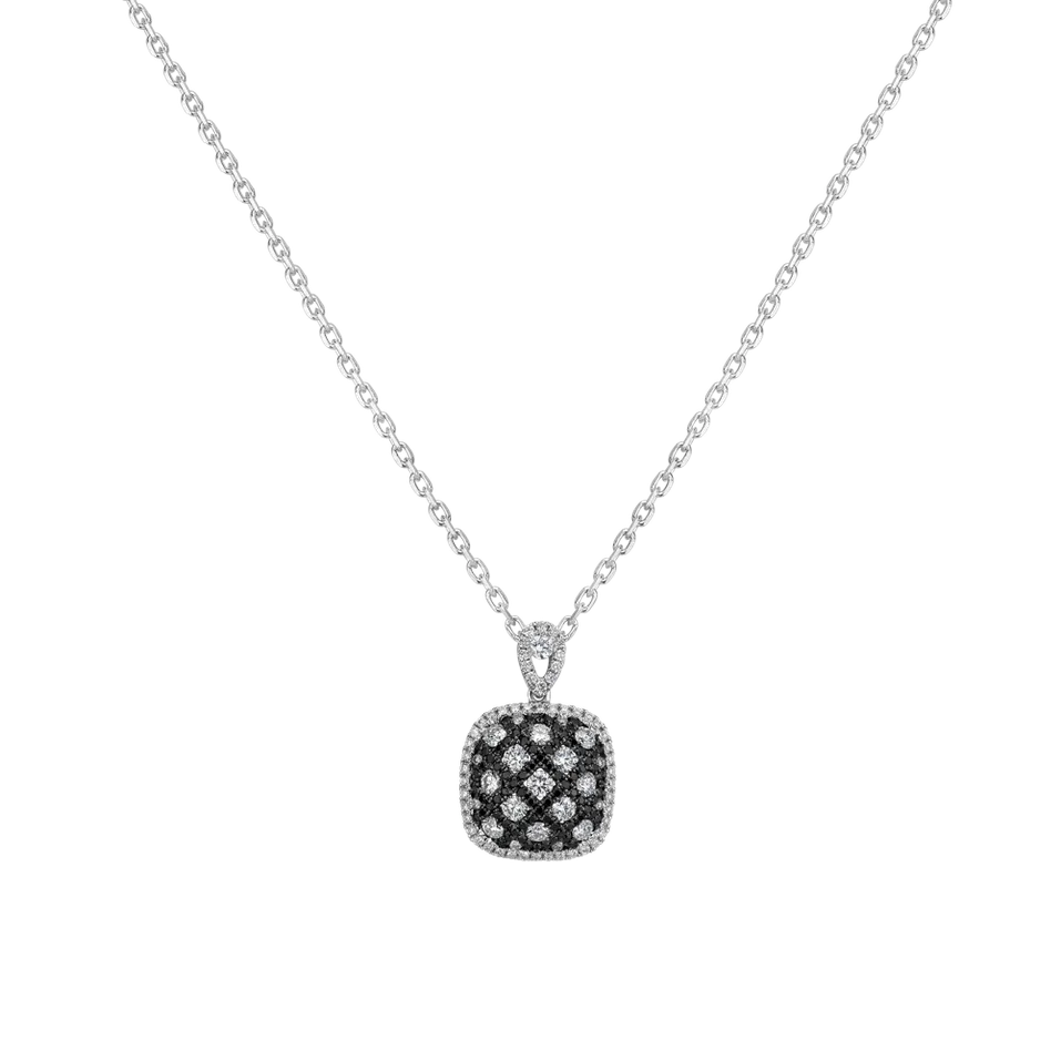 Přívěsok s čiernymi diamantmi Seductive Chessboard