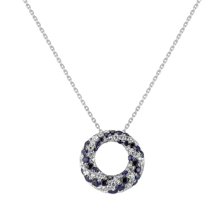 Přívěsok s diamantmi a zafírmi Ring Twist