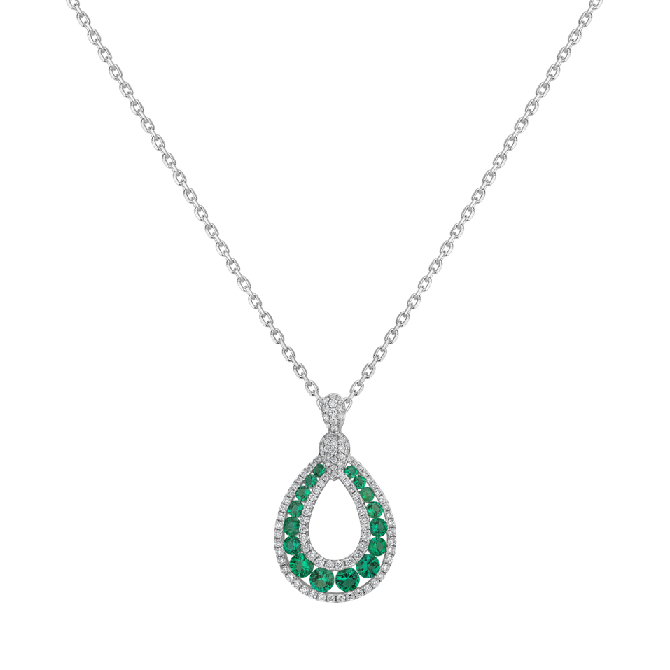 Přívěsok s diamantmi a smaragdmi Degasse