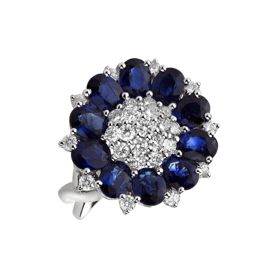 Prsteň s diamantmi a zafírmi Eileen