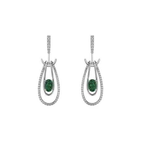 Náušnice so smaragdom a diamantmi Gravity of Emerald