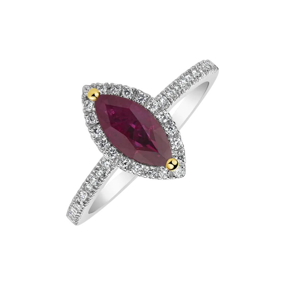 Prsteň s rubínom a diamantmi Scarlet Highness