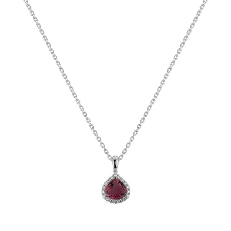 Přívěsok s turmalinom a diamantmi Red Passion