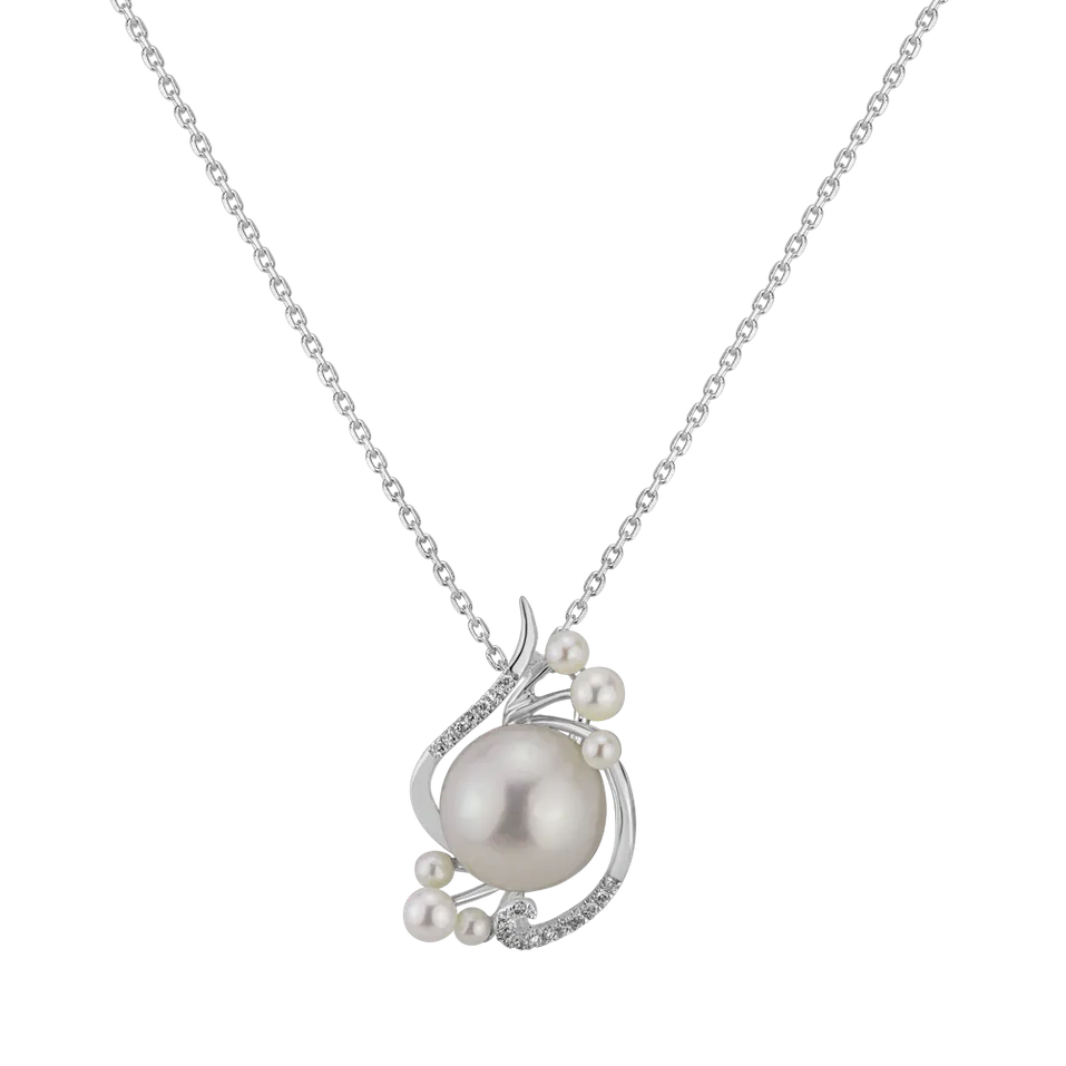 Přívěsok s perlou a diamantmi Tear of Mermaid