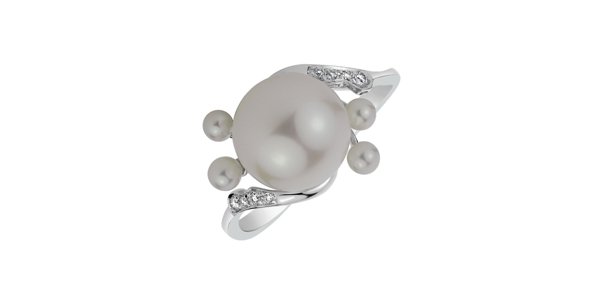 Prsteň s perlou a diamantmi Pearl Desire
