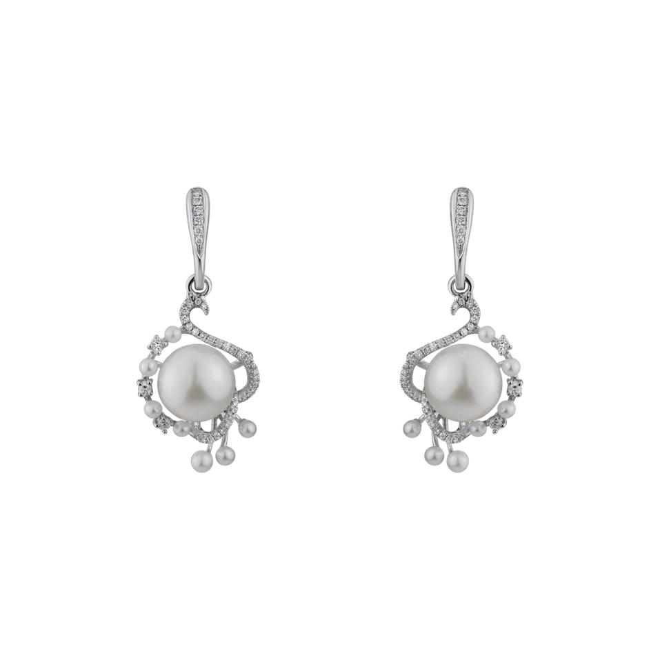 Náušnice s perlami a diamantmi Noble Coast
