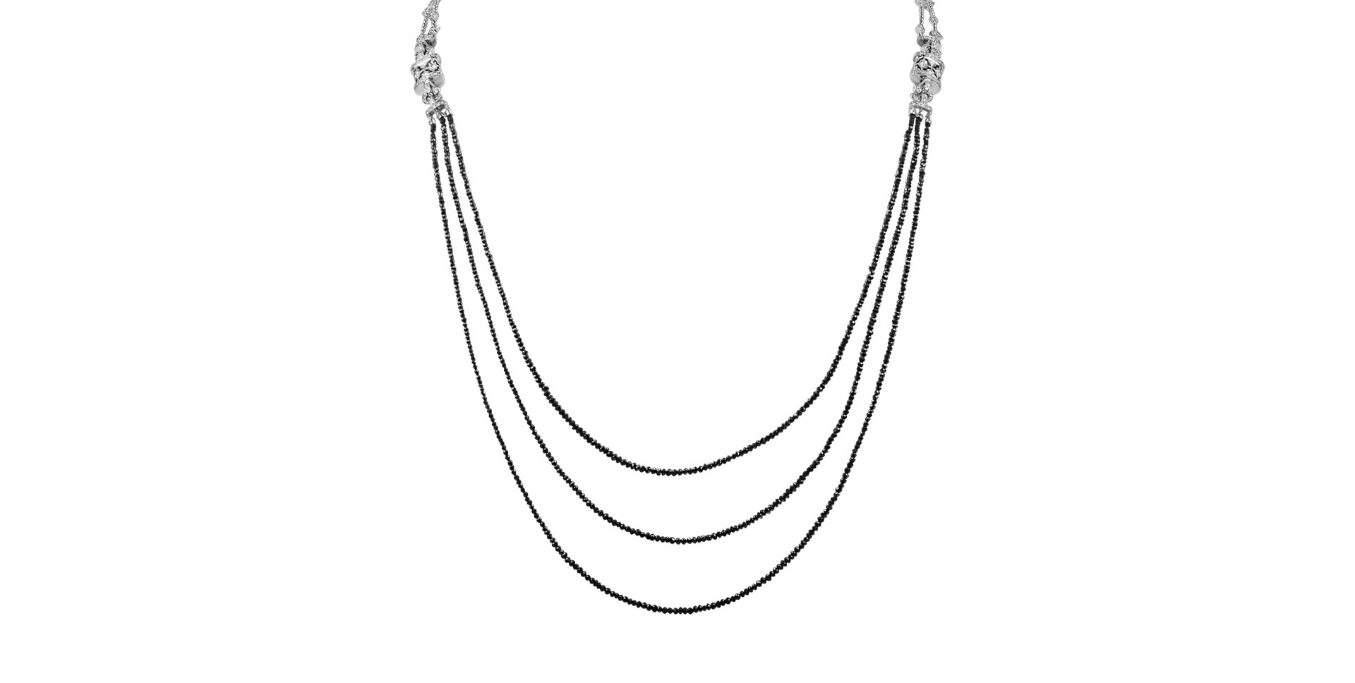 Náhrdelník s čiernymi a bielymi diamantmi Starshine Sin