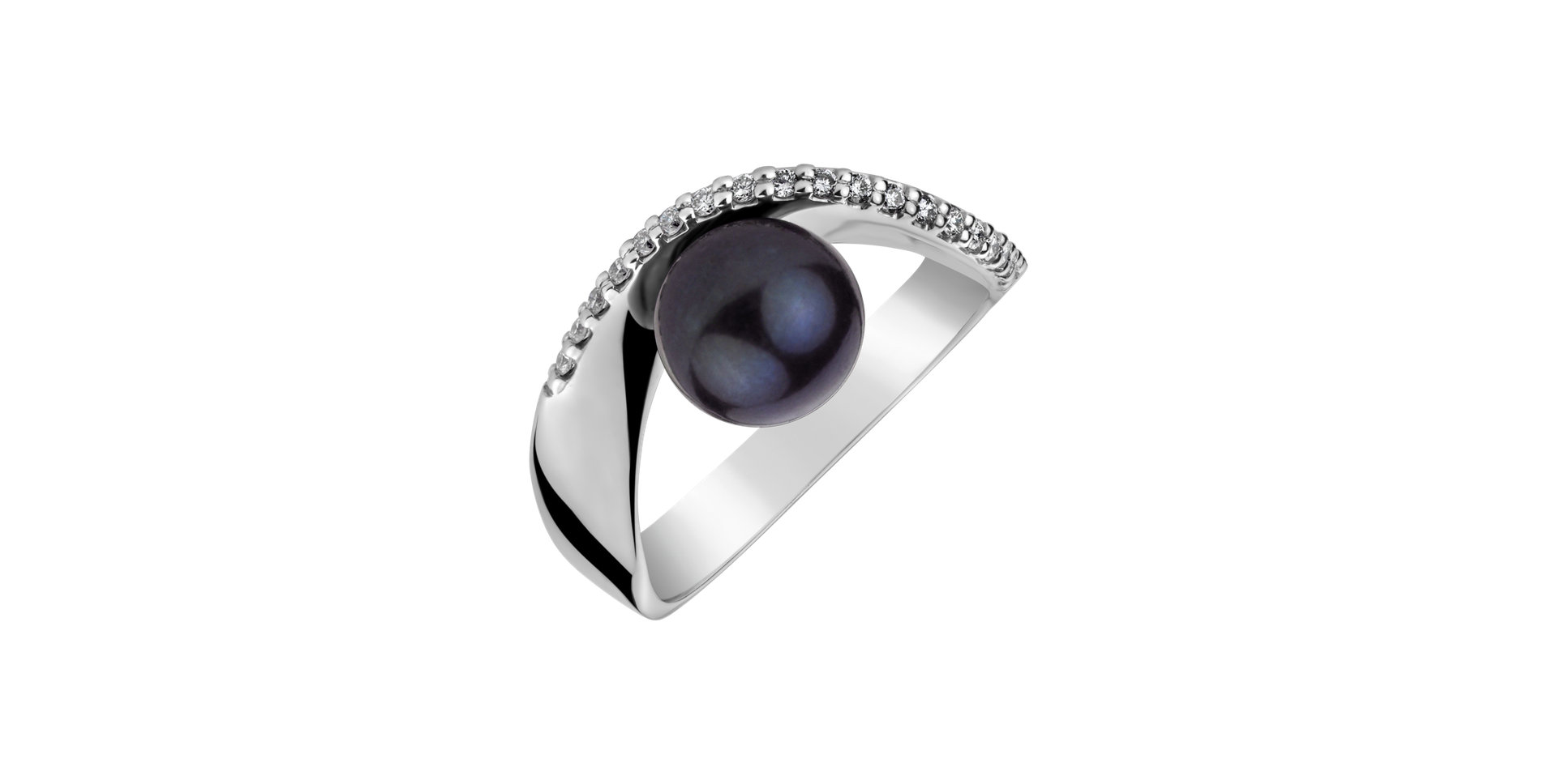 Prsteň s perlou a diamantmi Queen of Pearl
