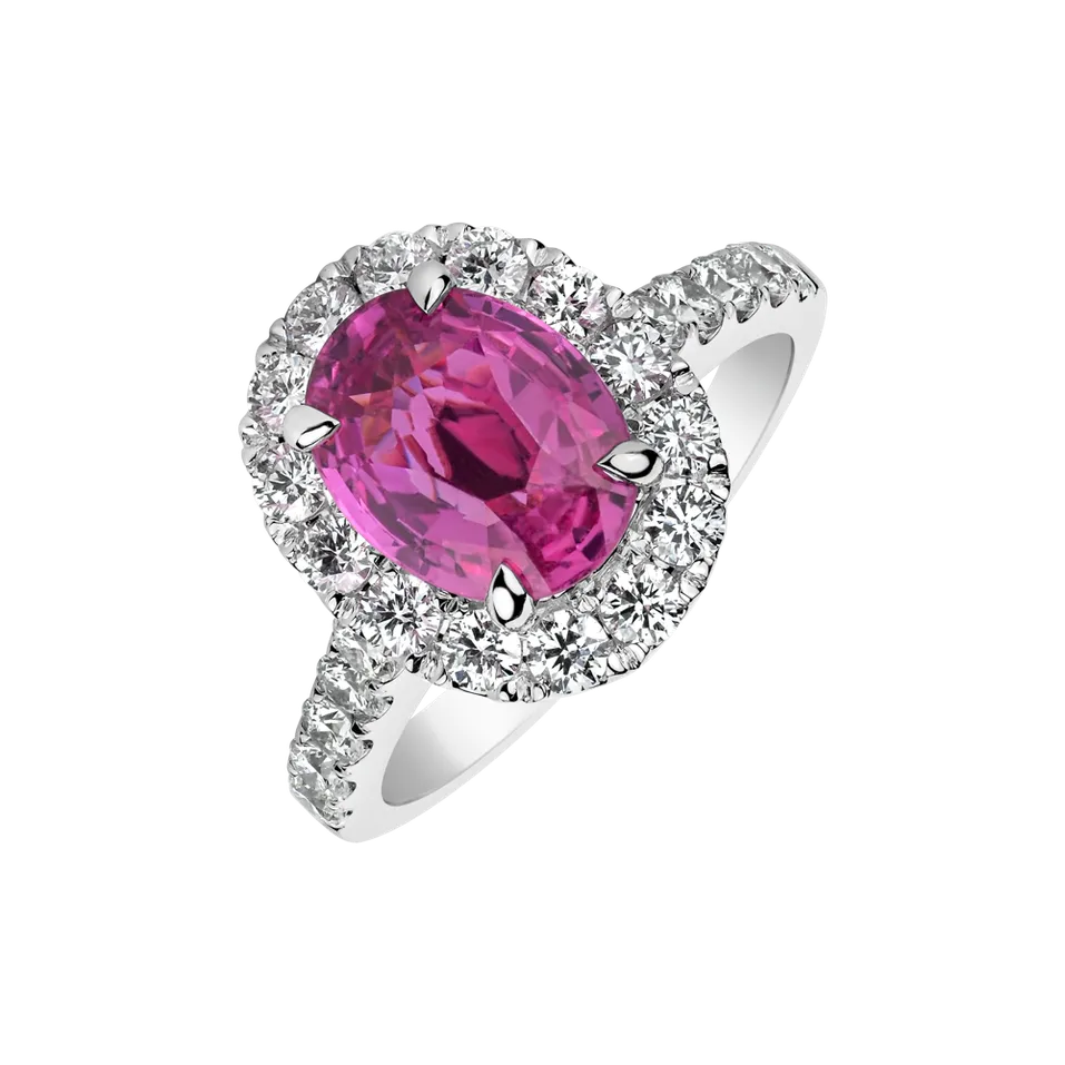Prsteň s zafírom diamantmi Royal Blush