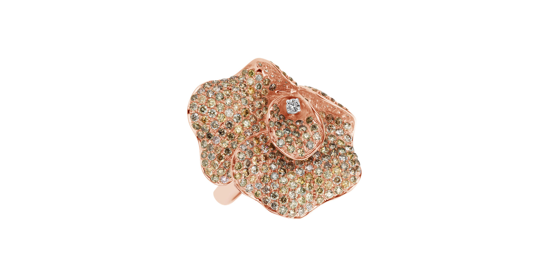 Prsteň s hnedými diamantmi Czarina Flower