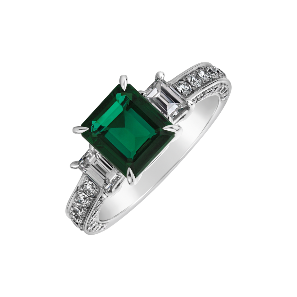 Prsteň s smaragdom a diamantmi King Splendor