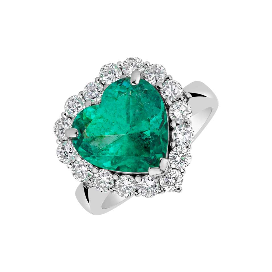 Prsteň s smaragdom a diamantmi Gem of Love