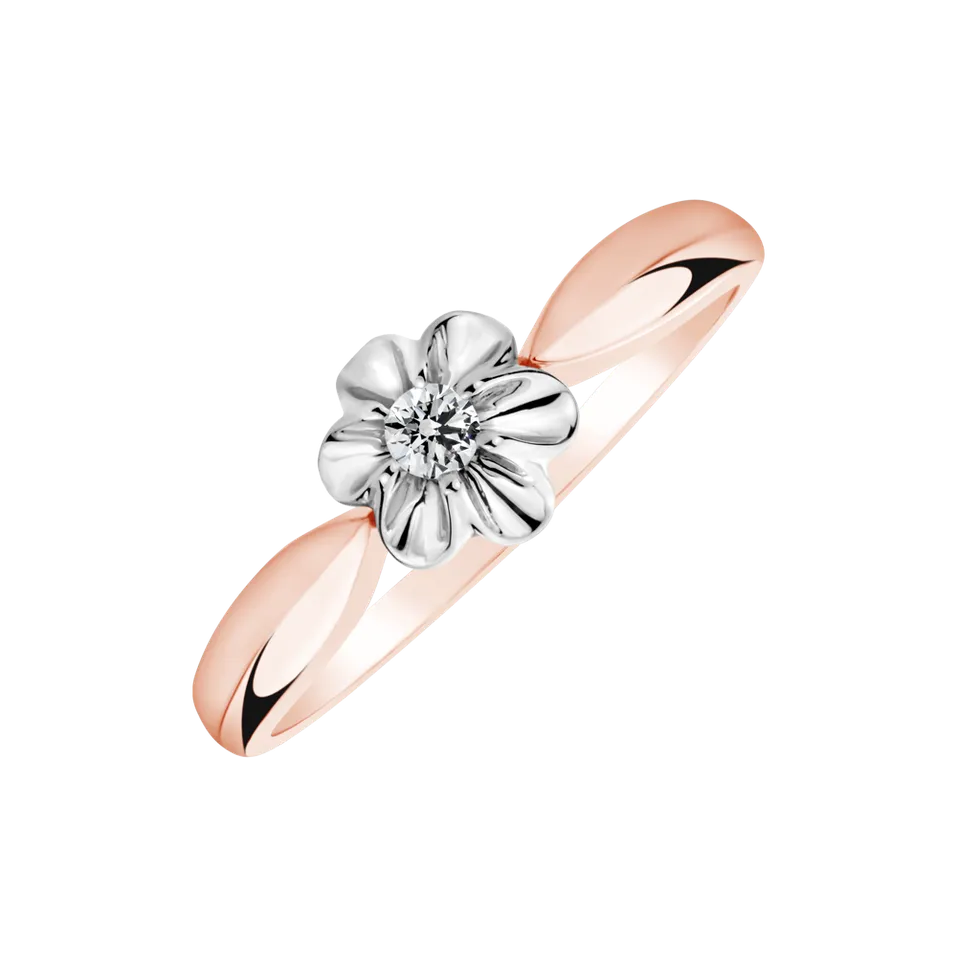 Prsteň s diamantom Flower Vibes