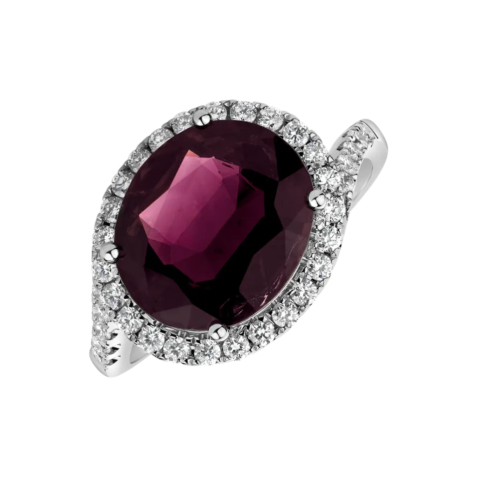 Prsteň s turmalínom a diamantmi Red Darling
