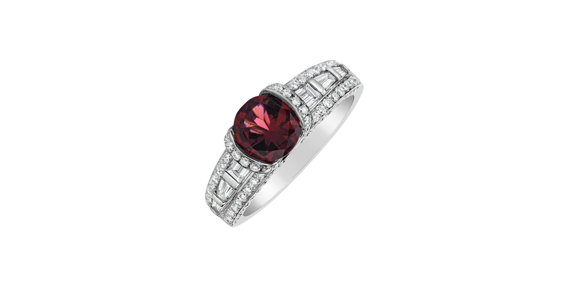 Prsteň s turmalínom a diamantmi Red Treasure