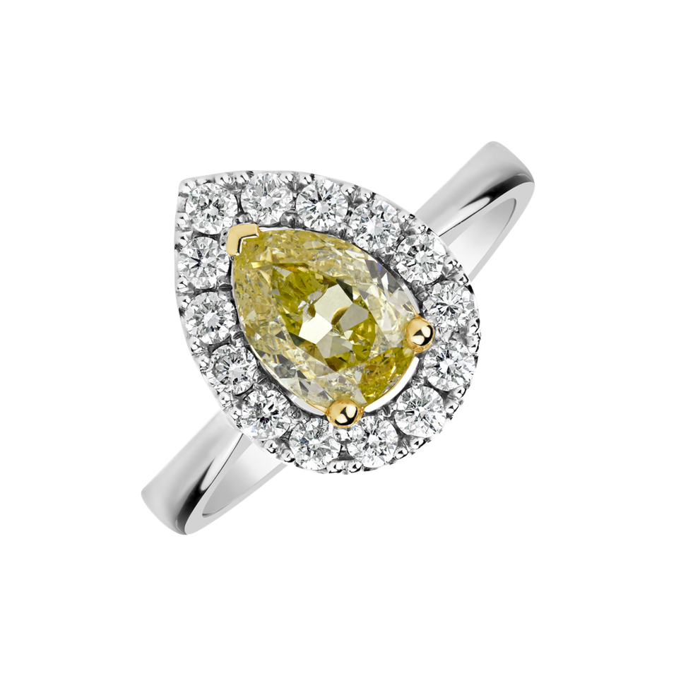Prsteň s žlutým diamantom a bielymi diamantmi Sahara Queen