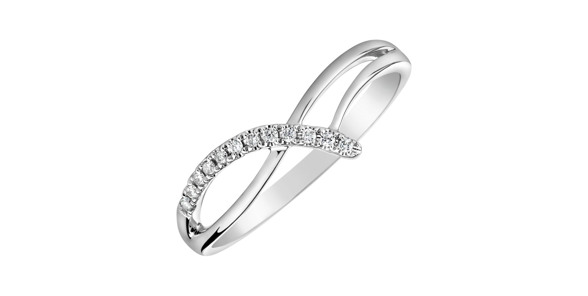 Prsteň s diamantmi Elegant Line
