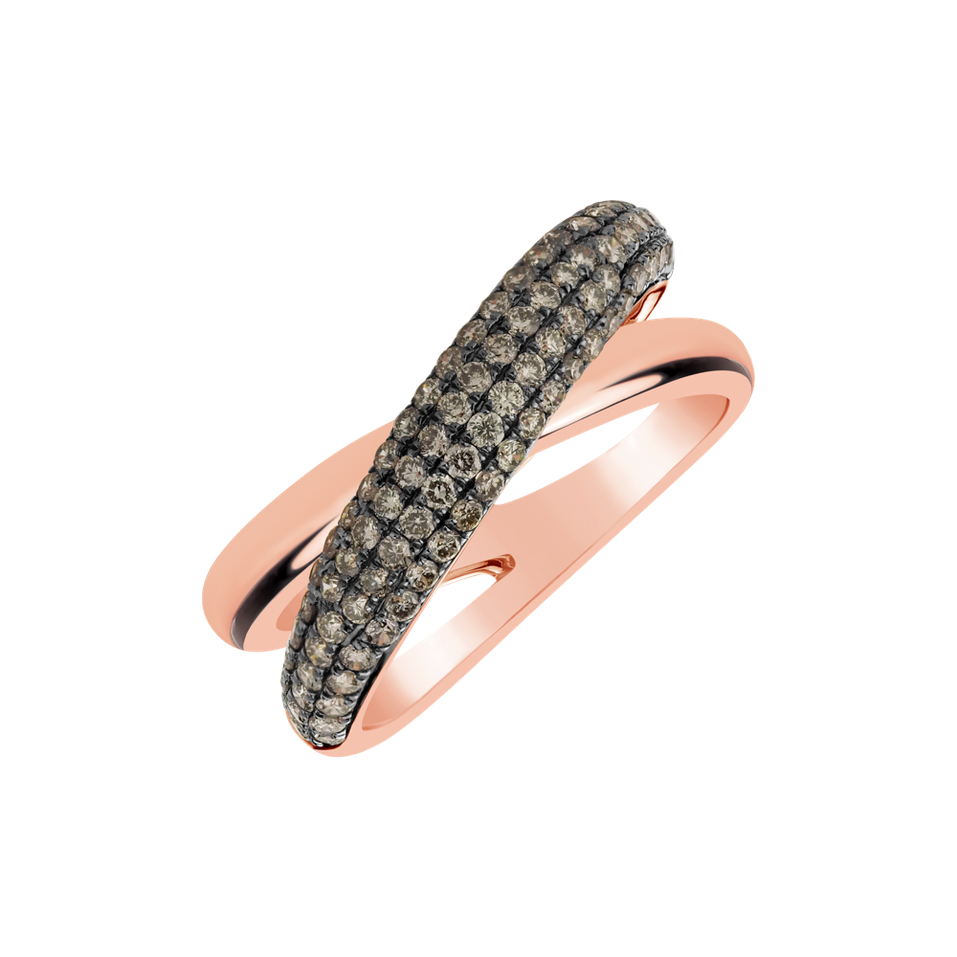 Prsteň s hnedými diamantmi Star Labyrinth